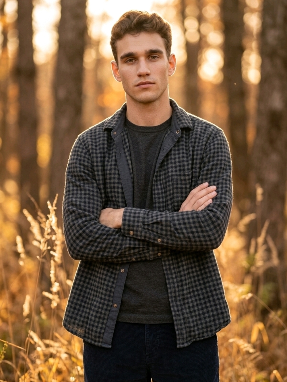 Faherty Gray Plaid Men’s Button-Up Shirt